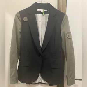 Veronica Beard Army Blazer: black and army green